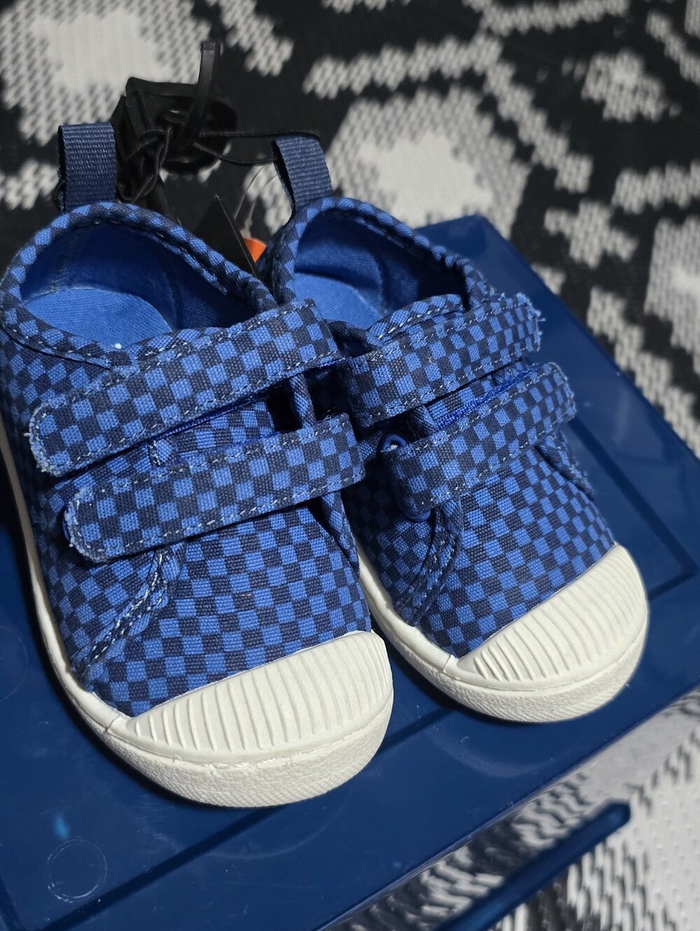 Jumping Beans Toddler Sneakers in Blue Check